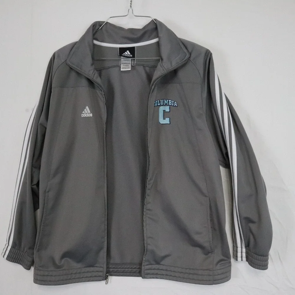 Columbia Lions Jacket Youth Medium 10-12 Adidas Full Zip Activewear Track‎ Gray